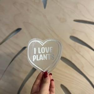 Customizable I Love Plants Suncatcher Sticker| Suncatcher| Plant Suncatcher Rainbow Sticker