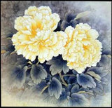 Chinese natural mulberry silk thread,su hand embroidery kits:peony flower 12"
