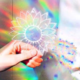 Sunflower Suncatcher Window Cling, Rainbow Window Prism, Window Suncatcher Decal, Rainbow Maker