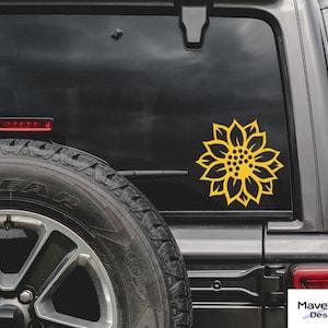 Sunflower Vinyl Decal, Car Decal, Sunflower Decal, Car Window Decal