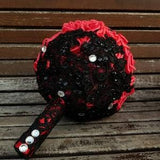 Red bouquet, Red roses wedding bouquet, Red and black bridal bouquet, Vintage bridal bouquet, Keepsake Bouquet