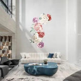 Peony Flower Pattern DIY Wall Decoration Decal Self-Adhesive PVC Sticker Mural