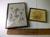 Vintage 1960s Pressed Flowers in Gold Frame Lot of 2