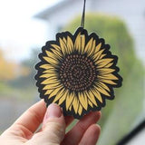 Sunflower Car Air Freshener, Rear View Mirror Hanging Floral Decor, Cute Boho Car Accessory Charm For Women, Vintage Sunflower Gifts For Her