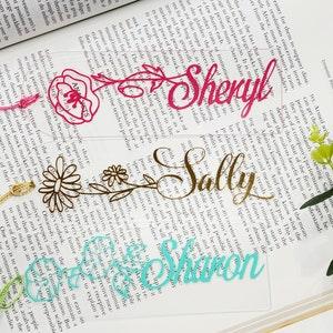 Custom Birth Month Flower Bookmark, Personalized Acrylic Floral Bookmark, Name Bookmark with Tassel
