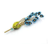 Vintage Blue Lily of the Valley Flower with Rhinestones Brooch Pin Delphinium