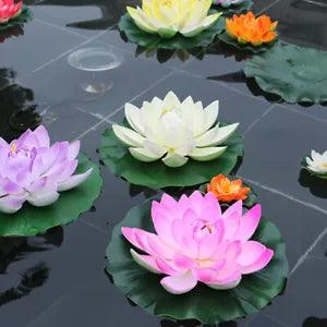 8 Pcs Artificial Lotus Plastic Lily Lifelike Flower Floating