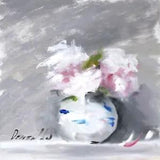 EXOTIC ABSTRACT Flower PINK PEONY Still Life Oil painting  UKRAINE