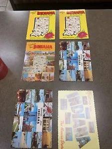 Greetings From Indiana~The Hoosier State~Map & Peony Flower & other lot Postcard