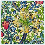 William Morris Flower Lily Detail Neutral Design Counted Cross Stitch Pattern