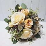 Champagne Gold Bridal Bouquet, Champagne Bridesmaid Bouquet, Champagne Rose Wedding Bouquet, Champagne Gold Wedding Bouquet