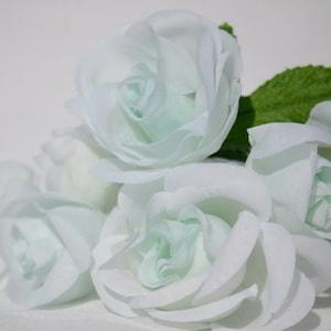 Vintage 80s mint roses,80s Roses corsage,Silken flowers, floral garnish, millinery flowers, bouquet making, corsage making,Wedding adornment