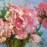 Roses Bouquet: 6"x4" Impasto Oil Painting Small Pink Flower Colourful Painting Farmhouse Decor Impressionist Art Birthday Gift