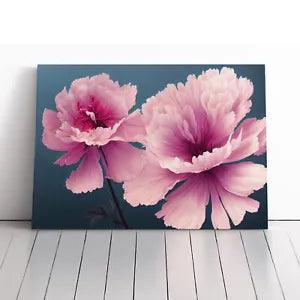 Tranquil Carnation Flowers Canvas Print Wall Art Framed Picture Home Decor Large