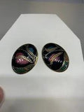 Large Vintage Calla Lily Cloisonn??? Earrings
