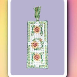 Handmade Cross-Stitched Mom Sunflower Bookmark
