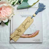 Personalised Engraved Wooden Bookmark, Birth Flowers, Teacher Christmas Gift
