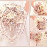 Cascading Champagne rose gold shiny and bling brooch bouquet