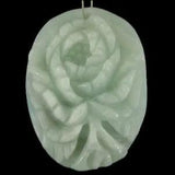 BF06721# Hand Carved Cameo Peony Flower  Amazonite Pendant Bead Gemstone