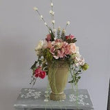 Elegant  English spring floral arrangement with variety of flower perfect for home decor and office