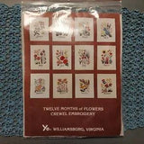 January Flowers Crewel Embroidery Kit Yo Williamsburg Holly Carnation Snow Drop