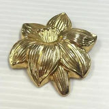 Jeri Lou Gold Tone Easter Lily Flower Scarf Clip Signed Estate Sale