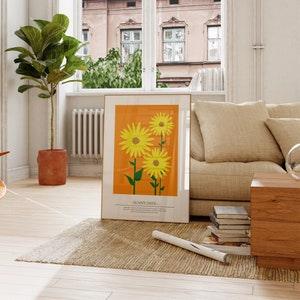 Sunflower Plant Print / Flower Print Collection / Sunny Days / Colourful Print / Art Poster / Sunflowers Plant / Yellow and Orange Art Print