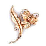 Art Nouveau A Regel 10K Yellow Gold Iris Lily Flower Brooch 2.2" 6.1 g