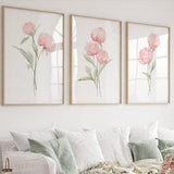 Watercolor Peonies Set, Set of 3 Prints, Minimalist Floral Wall Decor, Abstract Art, Baby Girl Nursery Art, Peony Painting, Fine Art Poster
