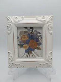 Vintage Handmade Framed Pressed Dried Flowers Art Decor Bouquet framed Picture