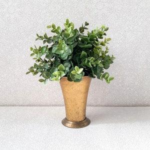 Brass planter vintage / Gold flower vase / Rustic plant pot / Small orchid pot