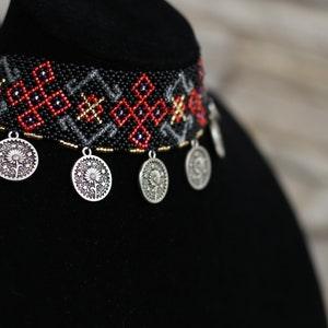 Gerdan necklace coin choker beaded jewelry reproduction of ancient jewelry