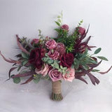 Wedding bouquet,dusty rose,mauve,burgundy,bridesmaids bouquet, boho bouquet,rose,peonies,eucalyptus,spring wedding,beach wedding