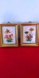 Vintage Miniature Pair Framed Dried Flowers Handmade Tirol Austria