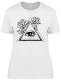 All Seeing Eye With Peony Flower Tee Women's -Image by Shutterstock