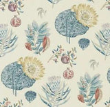 SANDERSON CURTAIN FABRIC DESIGN  "Lily bank" 2.6 METRES RUBY/INDIGO LINEN BLEND