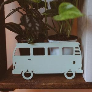 mint Hippie Van planter green vw van camper planter gifts for him gifts for hippie gifts for plant lover vw plant holder indoor planter
