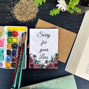 Sorry for your lost - Plant me greeting cards, seed paper, Celebration of life, seed paper flower cards, Sympathy card