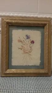 Vintage Art Framed Pressed Dried Flowers Handmade in Madagascar 3 Variations