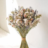 Lavender, Blush & White Wedding Bouquet - Dried Wedding Bouquet - Lavender, Daisies and Baby's Breath