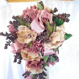 Blush Cascade Wedding Bridal Bouquet - 4 Piece Package