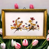 Vintage Reichlin Dried Flower Picture 1980s Miniature Art  Switzerland