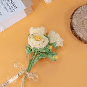 Yellow Rose Crochet Flowers, Crochet Rose Bouquet, Crochet Bouquet, Crochet Flowers, Eternal Flower, Christmas Gift, Gift for Her