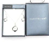 Cala Lily Pendant & Drop Earrings Set Silver Plated Boxed Gift Jewellery