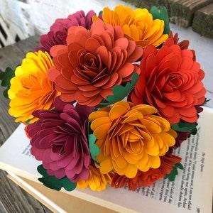 Fall Paper Flower Bouquet, Paper Sunflowers, Paper Roses, Gift Bouquet