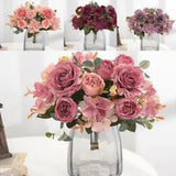 New Artificial Flower Bouquet Silk Peony Autumn Party Wedding Home Decoration