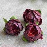 Peony Heads, Darker Burgundy Peony, Blooms, Real Touch Flowers Peonies, DIY Cake Toppers, Wedding Decorations