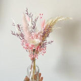 Pink Pampas Preserved Rose Natural Centerpiece, bouquet for bud vase, Rose Bouquet Arrangement, Everlasting arrangement