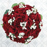Red Wine Wedding Bouquet, Bridal Bouquet, wine rose bouquet with babies breath, Bridesmaids bouquet, Artificial Flowers, Rose Bouquet, silk
