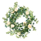 Eucalyptus Vine Garland Artificial Peony Flowers Plants Rose Vine Wall...